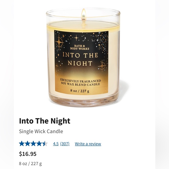 1 - ✨”INTO THE NIGHT” by B&BW/WB, 8-oz / 227 g, Single Wick Candle, NWT on base - Picture 1 of 1